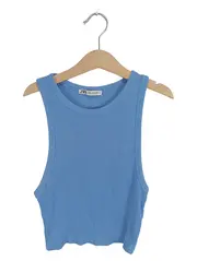 Vorschaubild 1 von Damen Tanktop Basic Rippstrick Blau Gr. 36/S