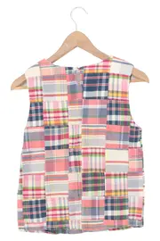 Vorschaubild 2 von Bluse Mädchen Gr. 158 Mehrfarbig Kariert Patchwork Ärmellos Baumwolle