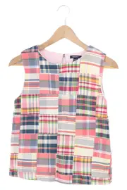 Vorschaubild 1 von Bluse Mädchen Gr. 158 Mehrfarbig Kariert Patchwork Ärmellos Baumwolle