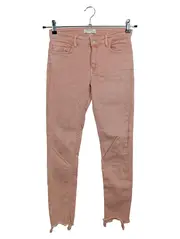 Vorschaubild 1 von Damen Jeans Slim Fit Gr. 34 XS Rosa Casual Fransen