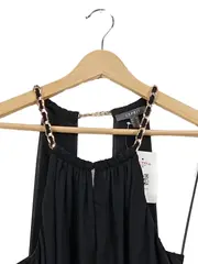 Vorschaubild 2 von Damen festliches Kleid Gr. 38 Schwarz Elegant mit Ketten-Detail