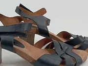 Vorschaubild 2 von Damen Sandaletten Schwarz Leder Gr. 38 Blockabsatz 7cm