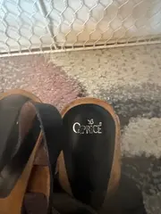 Vorschaubild 3 von Damen Sandaletten Schwarz Leder Gr. 38 Blockabsatz 7cm