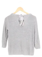 Vorschaubild 2 von Pullover Damen Gr. 32/XXS Grau Casual Strick mit Schleife