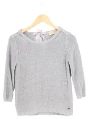 Vorschaubild 1 von Pullover Damen Gr. 32/XXS Grau Casual Strick mit Schleife