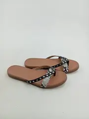 Vorschaubild 2 von Damen Zehentrenner Sandalen 37 Modisch Mehrfarbig Nieten Schlangenmuster