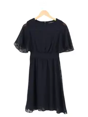 Vorschaubild 1 von Damen Freizeitkleid Gr. 32/XXS Schwarz Elegant Strukturmuster