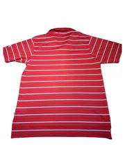 Vorschaubild 2 von Herren Poloshirt Gr. 50/L Rot Gestreift Sportlich Freizeit