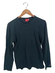Vorschaubild 1 von Herren Langarmshirt Basic Gr. M Schwarz Baumwolle