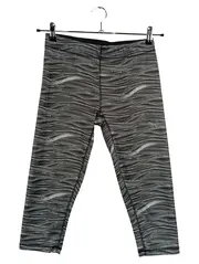 Vorschaubild 1 von Damen 3/4 Laufhose Capri Leggings Gr. 38/M Schwarz Weiß Sport