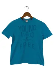 Vorschaubild 1 von Kinder T-Shirt Gr. 140 Blau Young Wild & Free Print