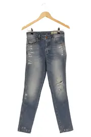 Vorschaubild 1 von Damen Jeans Slim Fit W25/34/XS Blau Distressed Casual Streetwear