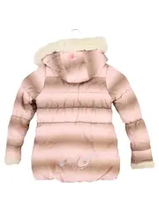 Vorschaubild 2 von Kinder Steppjacke Gr. 98 Rosa Farbverlauf Kapuze Fellbesatz