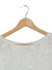 Vorschaubild 3 von Black Label Bluse Damen Gr. 38 Weiß Blumenstickerei