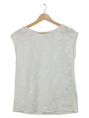 Vorschaubild 1 von Black Label Bluse Damen Gr. 38 Weiß Blumenstickerei