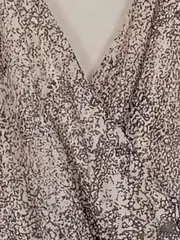 Vorschaubild 5 von Damen Wickelkleid Gr. 38 M Rosa Abstrakt Freizeitkleid