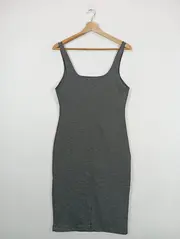 Vorschaubild 2 von Damen Freizeitkleid Grau Gr. 40/L Minimalistisch Sommerkleid Midi