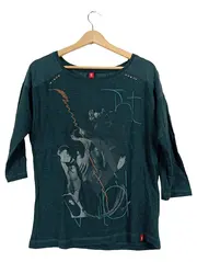 Vorschaubild 1 von EDC Damen Langarmshirt Gr. 38/M Petrol Casual mit Nieten Print