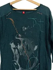 Vorschaubild 2 von EDC Damen Langarmshirt Gr. 38/M Petrol Casual mit Nieten Print