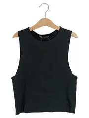 Vorschaubild 1 von Damen Top Ärmellos Schwarz Gr. S Casual Rippstrick