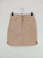 Vorschaubild 2 von Jeansrock Damen 36/S Beige Casual Minirock Knopfleiste