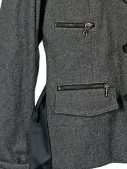 Vorschaubild 6 von Damen Wollmantel Kurzmantel Gr. 42 Grau Klassisch