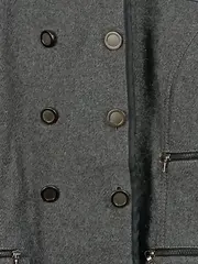 Vorschaubild 2 von Damen Wollmantel Kurzmantel Gr. 42 Grau Klassisch