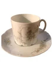 Vorschaubild 1 von Classic Rose Kaffeetasse Untertasse 2tlg Porzellan Weiß Blumen