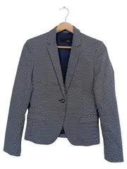 Vorschaubild 1 von Damen Blazer Gr. 34/XS Blau Gemustert Business Elegant Baumwolle