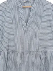 Vorschaubild 3 von Damen Sommerkleid Gr. 34/XS gestreift Baumwolle Blau Casual