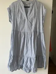 Vorschaubild 2 von Damen Sommerkleid Gr. 34/XS gestreift Baumwolle Blau Casual