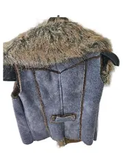 Vorschaubild 2 von RAnty Fellweste Damen Gr. M/10 Blau Kunstfell Weste Winterweste