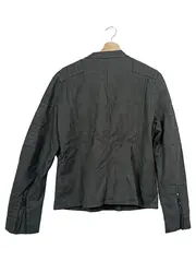 Vorschaubild 2 von Damen Bikerjacke Kunstleder Grau Gr. M Motorrad-Stil NEU