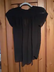 Vorschaubild 2 von Damen Bluse Elegant Schwarz Gr. 32/XXS Kurzarm Rüschen