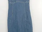 Vorschaubild 3 von Damen Jeanskleid Blau Gr. S Casual Midikleid Sommer Baumwolle