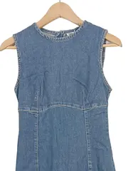 Vorschaubild 4 von Damen Jeanskleid Blau Gr. S Casual Midikleid Sommer Baumwolle