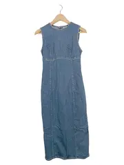 Vorschaubild 1 von Damen Jeanskleid Blau Gr. S Casual Midikleid Sommer Baumwolle