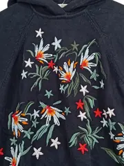 Vorschaubild 3 von EDC Damen Kapuzenpullover Gr. 36/S Grau Blumenstickerei Hoodie