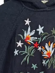 Vorschaubild 4 von EDC Damen Kapuzenpullover Gr. 36/S Grau Blumenstickerei Hoodie