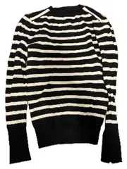 Vorschaubild 2 von Damen Pullover Streifenpullover Schwarz Weiß Langarm Gr. M