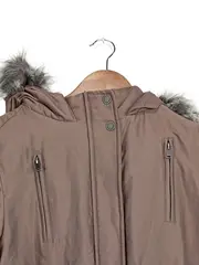 Vorschaubild 2 von Damen Parka Gr. 40/L Braun Outdoor Kapuze Fellbesatz