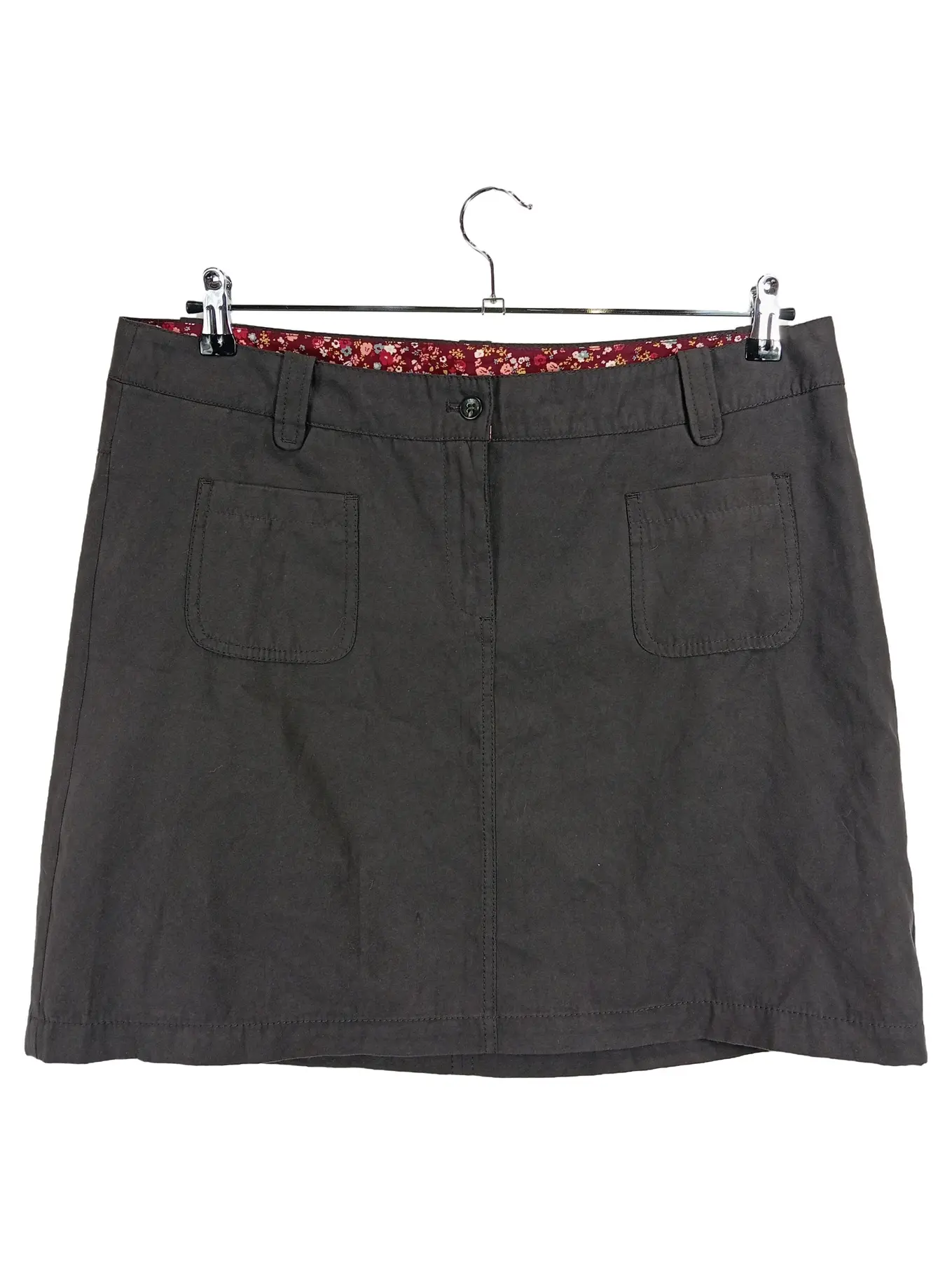 ESPRIT Damen Faltenrock Midirock Uni Grau Gr. 44 Freizeit Polyester