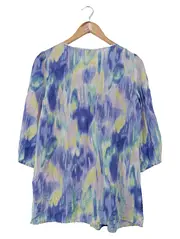 Vorschaubild 2 von Damen Seidenbluse Gr. 36/S Mehrfarbig Abstraktes Muster Casual Modern