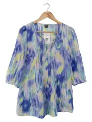 Vorschaubild 1 von Damen Seidenbluse Gr. 36/S Mehrfarbig Abstraktes Muster Casual Modern