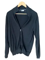Vorschaubild 2 von Herren Strickjacke Schwarz M Langarm Reißverschluss Casual Baumwolle