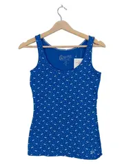 Vorschaubild 1 von Damen Top Ärmellos Dackel Stickerei Blau Gr. S