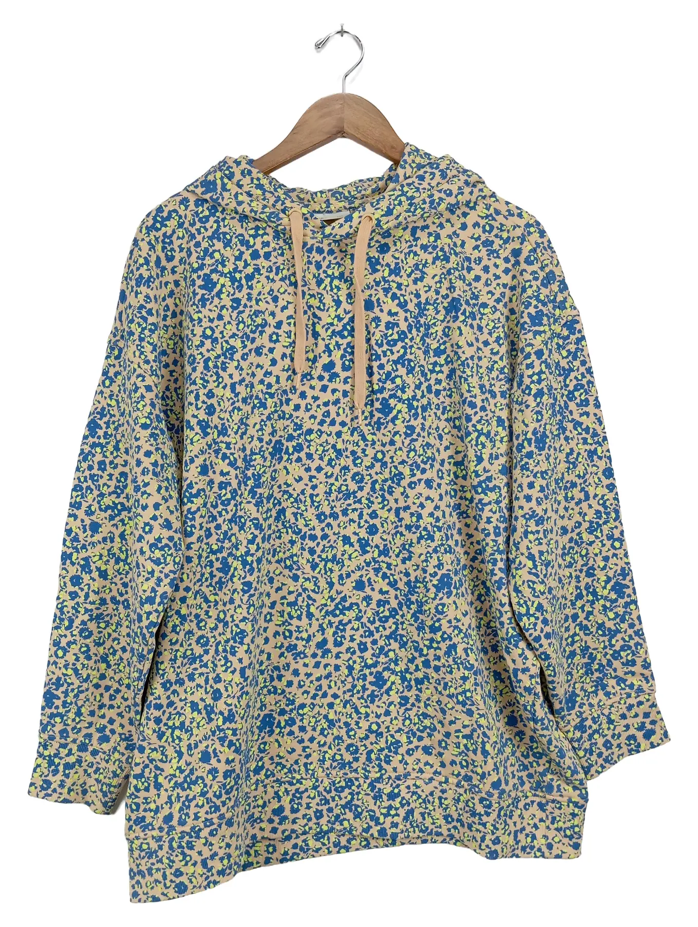 WEEKDAY Damen Kapuzenpullover Hoodie Gr. 38 M Mehrfarbig Blumenmuster Casual