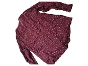 Vorschaubild 3 von Damen Hemdbluse Rot Grafik Muster Viskose Langarm Gr. 42 XL