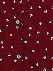 Vorschaubild 6 von Damen Hemdbluse Rot Grafik Muster Viskose Langarm Gr. 42 XL