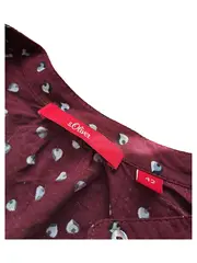 Vorschaubild 4 von Damen Hemdbluse Rot Grafik Muster Viskose Langarm Gr. 42 XL